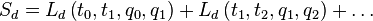 S_d = L_d\left(t_0, t_1, q_0, q_1 \right) + L_d\left( t_1, t_2, q_1, q_2 \right) + \ldots