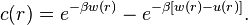  c(r)=e^{-\beta w(r)}- e^{-\beta[w(r)-u(r)]}. \, 